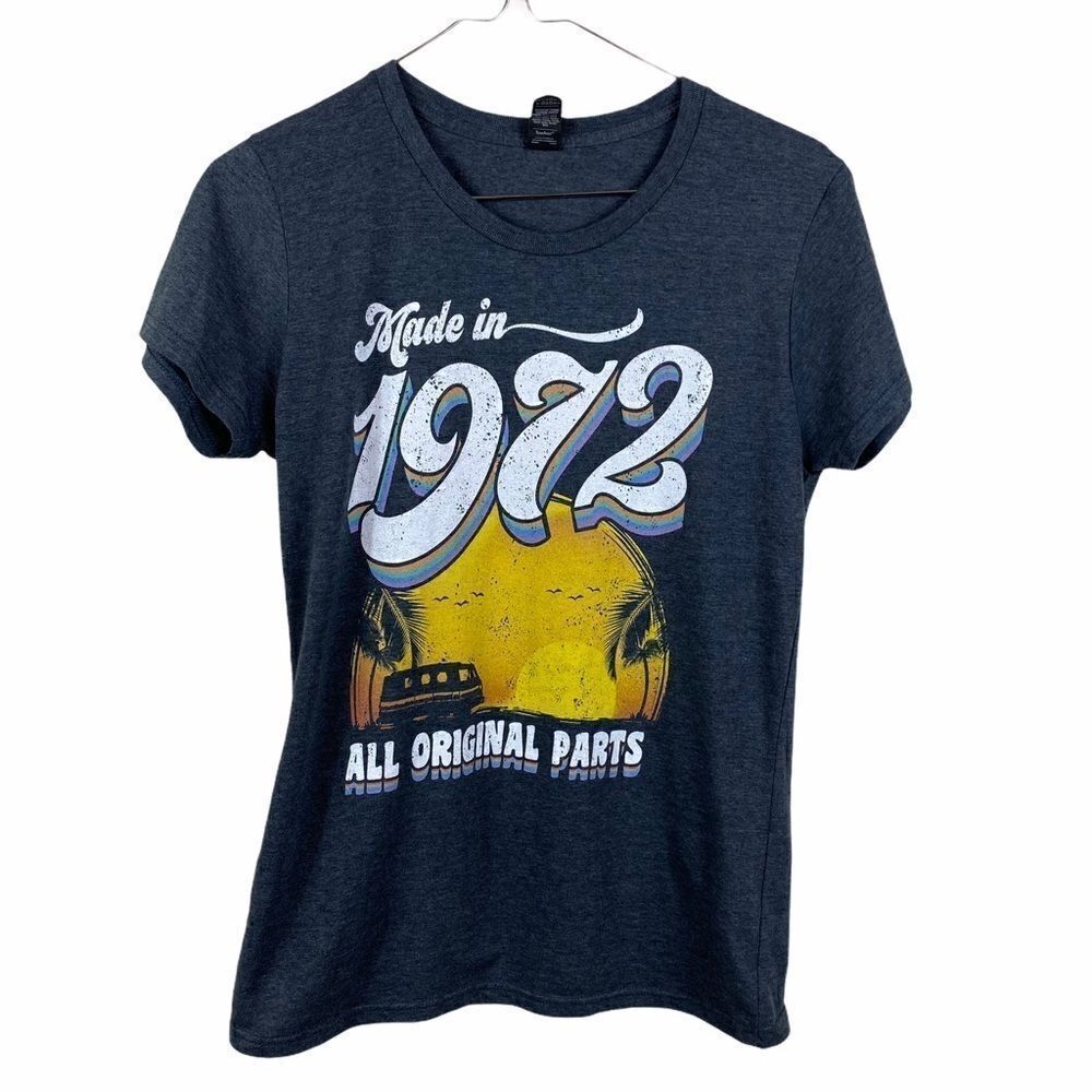 Made in 1972 Retro Vintage Grey Graphic Tee